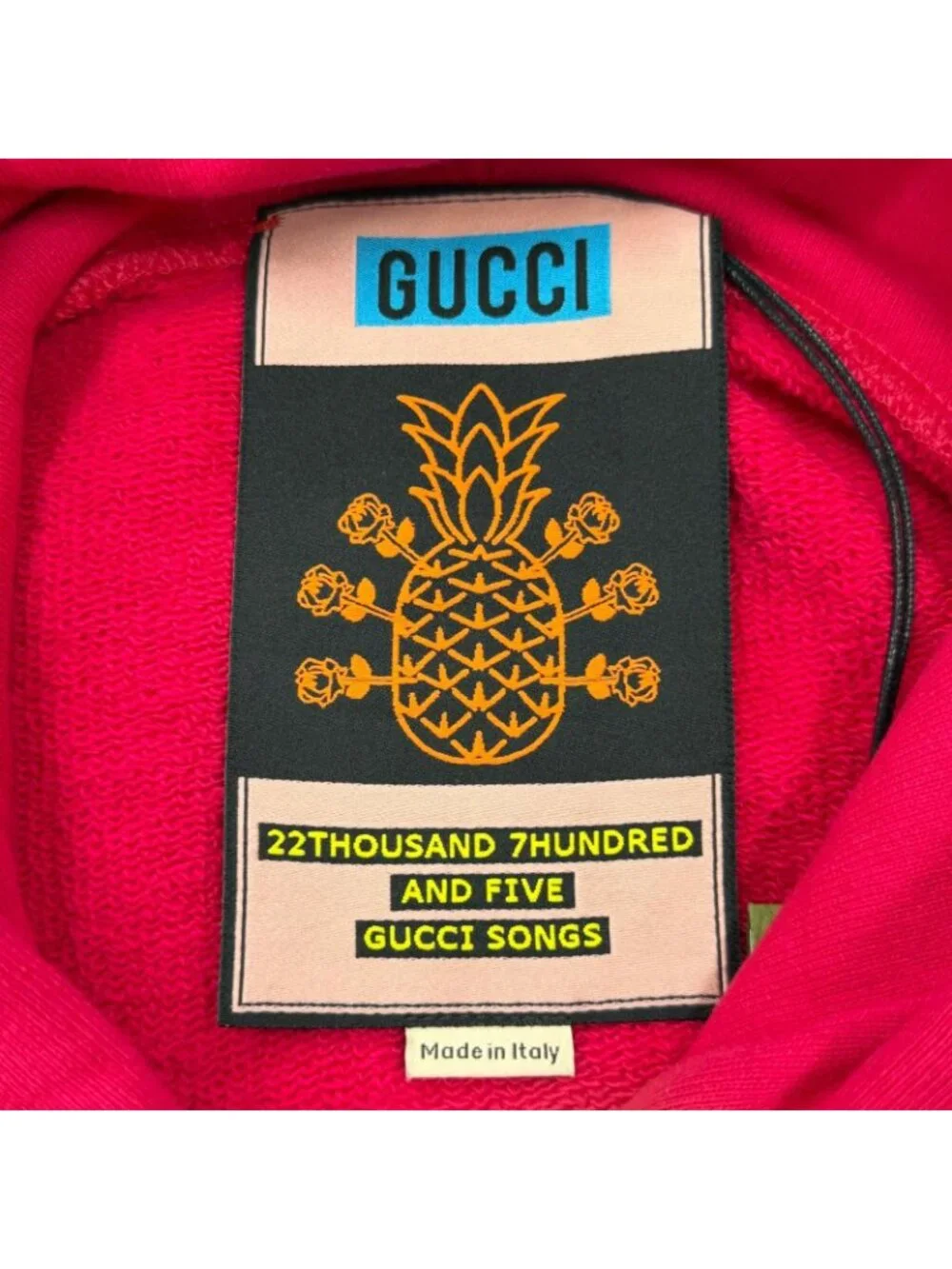 Gucci Cotton 100% Logo Print Pullover Hoodie Pink XS